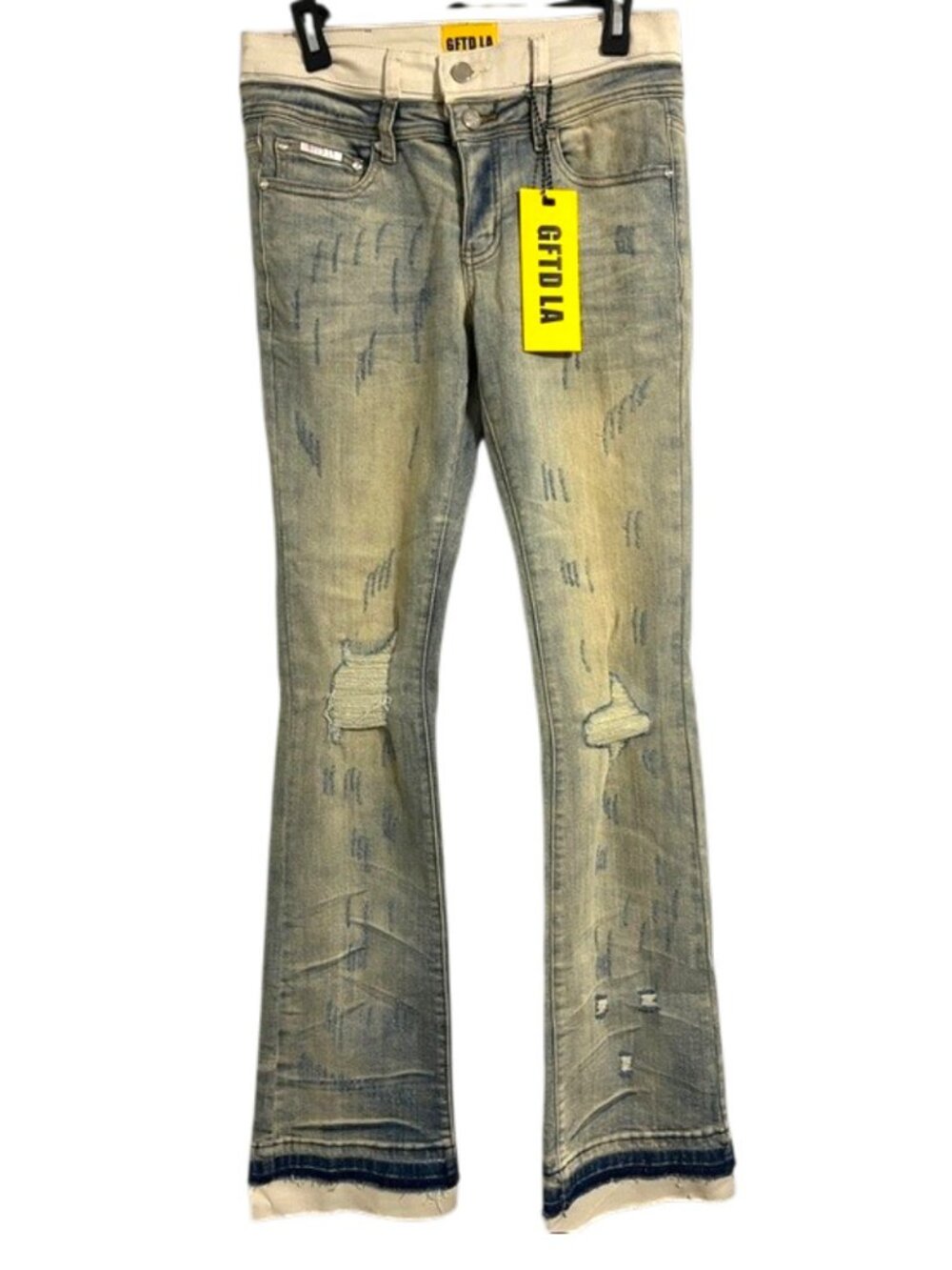 GFTD LTD Stacked Jeans Blue Beige Size 29